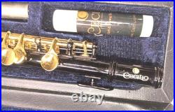 Beautiful Black And Gold Tone Cecilio piccolo C key instrument In Hard Case
