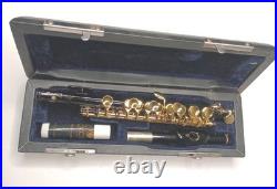 Beautiful Black And Gold Tone Cecilio piccolo C key instrument In Hard Case