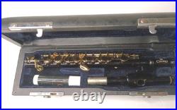 Beautiful Black And Gold Tone Cecilio piccolo C key instrument In Hard Case
