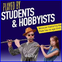 Cecilio Closed Hole C Flute for Kids & Beginner/Intermediate - Nickel