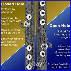 Cecilio Closed Hole C Flute for Kids & Beginner/Intermediate - Nickel Cecilio Closed Hole C Flute for Kids & Beginner/Intermediate - Nickel