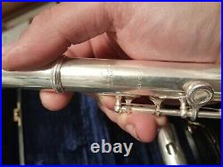DeFord open hole flute solid silver head and body with B foot