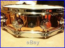 Dw Collectors 4 X 14 Copper Shell Piccolo Snare Drum Signed J Good 2007