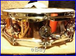 Dw Collectors 4 X 14 Copper Shell Piccolo Snare Drum Signed J Good 2007