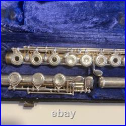 EMERSON STERLING SILVER OPEN HOLE FLUTE withCASE EMERSON STERLING SILVER OPEN HOLE FLUTE withCASE