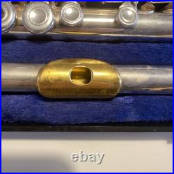 EMERSON STERLING SILVER OPEN HOLE FLUTE withCASE EMERSON STERLING SILVER OPEN HOLE FLUTE withCASE