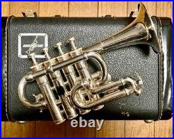 E-Benge Silver Piccolo Trumpet with Case Used
