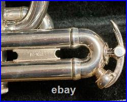E-Benge Silver Piccolo Trumpet with Hard Case USED From Japan