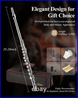 Eastar CONCERT FLUTE WITH CARRY CASE STAND FOR STUDENT SCHOOL BAND FLUTES