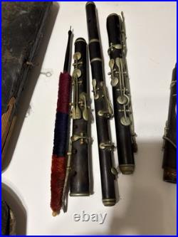 Estate Antique Lot H F Meyer Hanover Nach Austria Grenadilla Wood Flute Parts