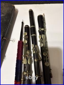 Estate Antique Lot H F Meyer Hanover Nach Austria Grenadilla Wood Flute Parts