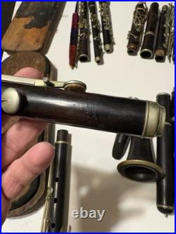 Estate Antique Lot H F Meyer Hanover Nach Austria Grenadilla Wood Flute Parts
