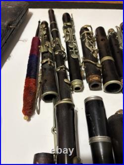 Estate Antique Lot H F Meyer Hanover Nach Austria Grenadilla Wood Flute Parts
