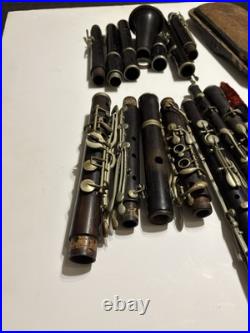 Estate Antique Lot H F Meyer Hanover Nach Austria Grenadilla Wood Flute Parts