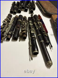 Estate Antique Lot H F Meyer Hanover Nach Austria Grenadilla Wood Flute Parts