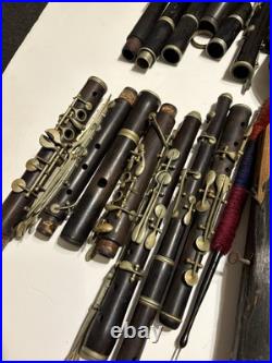 Estate Antique Lot H F Meyer Hanover Nach Austria Grenadilla Wood Flute Parts