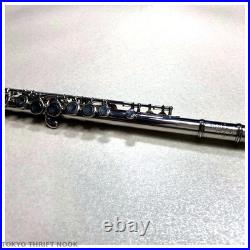 Excellent Sankyo Flute Sterling Silver Head Joint Covered Key Japan with Case