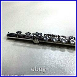 Excellent Sankyo Flute Sterling Silver Head Joint Covered Key Japan with Case