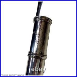 Excellent Sankyo Flute Sterling Silver Head Joint Covered Key Japan with Case