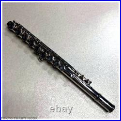 Excellent Sankyo Flute Sterling Silver Head Joint Covered Key Japan with Case