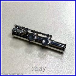 Excellent Sankyo Flute Sterling Silver Head Joint Covered Key Japan with Case