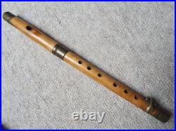 Extremely old wooden Flute / piccolo with 1 key, brown wood! In leather quiver Extremely old wooden Flute / piccolo with 1 key, brown wood! In leather quiver