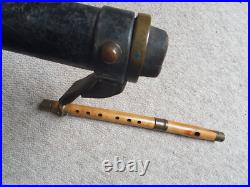 Extremely old wooden Flute / piccolo with 1 key, brown wood! In leather quiver Extremely old wooden Flute / piccolo with 1 key, brown wood! In leather quiver