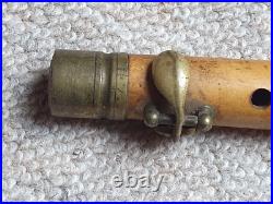 Extremely old wooden Flute / piccolo with 1 key, brown wood! In leather quiver Extremely old wooden Flute / piccolo with 1 key, brown wood! In leather quiver