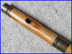 Extremely old wooden Flute / piccolo with 1 key, brown wood! In leather quiver Extremely old wooden Flute / piccolo with 1 key, brown wood! In leather quiver