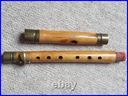 Extremely old wooden Flute / piccolo with 1 key, brown wood! In leather quiver Extremely old wooden Flute / piccolo with 1 key, brown wood! In leather quiver