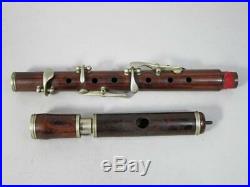 FINE QUALITY ANTIQUE ROSEWOOD 6 KEY PICCOLO A440 1800s flute fife vintage