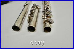 F. A Reynolds Contempora Flute vintage Silver. Open hole flute
