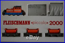 Fleischmann N piccolo 2000 Diesellok 2307 3x Kipploren 2456 Entladestelle 2456