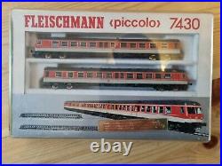 Fleischmann Piccolo (7430,7432) 3 Car Set N Gauge Locomotive Tested And Running