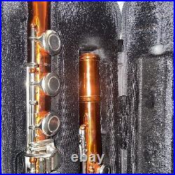 Flute C Key 16 Closed Hole with Split-E Orange Musical Instrument Some Scratches