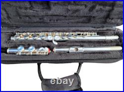 Flute Yamaha 221 Silver Plated Flute Offset G Key and Padded Pro Tec Case