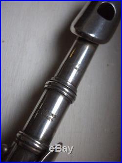 Flûte piccolo L. ROTINAT à BOURGES en métal système Boehm Antique old flute