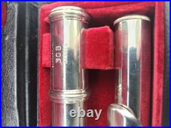 GEMEINHARDT 30B Flute Silver Plated Open Hole Original Hard Case + Carrying GEMEINHARDT 30B Flute Silver Plated Open Hole Original Hard Case + Carrying