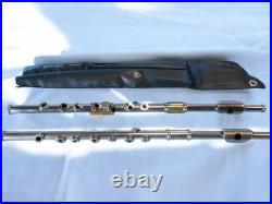 Gatahiro Silver Folk Flute 2pcs with Case, Used, Not Tested