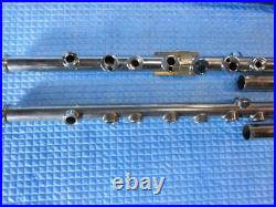 Gatahiro Silver Folk Flute 2pcs with Case, Used, Not Tested