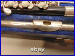 Gemeinhardt 4PNH Piccolo Flute Silver-Plated Elkhart, IN #85225 Vintage Black