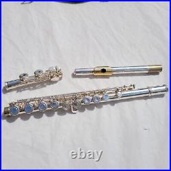 Gemeinhardt 72SP Silver Flute With Gold Lip Cleaning Rod and Original Hard Case