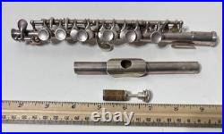 Gemeinhardt Elkhart IND 4S 52819 Piccolo Solid Silver Trashed Case Needs Works