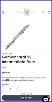 Gemeinhardt Silver Flute 2S Serial# 411968 Solid Silver Intermediate Gemeinhardt Silver Flute 2S Serial# 411968 Solid Silver Intermediate