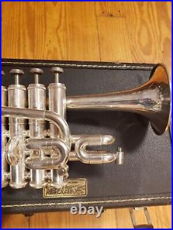 Getzen Eterna 940S Silver 4-Valve Bb/A Piccolo Trumpet-Serviced, Exceptional