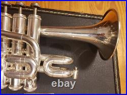 Getzen Eterna 940S Silver 4-Valve Bb/A Piccolo Trumpet-Serviced, Exceptional