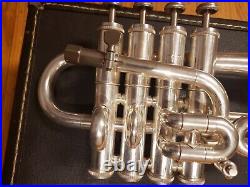 Getzen Eterna 940S Silver 4-Valve Bb/A Piccolo Trumpet-Serviced, Exceptional