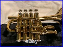 Getzen Eterna vintage 4 valve piccolo trumpet with case