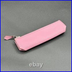 HERMÈS Piccolo Pink Leather Pencil Case Pen Holder