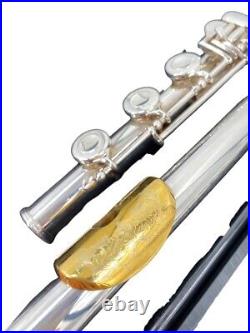 Henri Selmer Paris Omega Sterling Silver Flute Gold Plated Lip Engra (isp008061)
